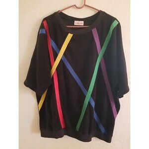 Young Stuff Sport Vintage Top Sweat Shirt Made in USA Velour Size 2XL